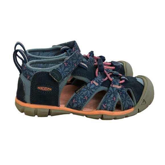 Keen Seacamp CNX Girls Kid Hiking Sandal Blue Pink Beach Summer 10 US 27/28 EU - Picture 1 of 14
